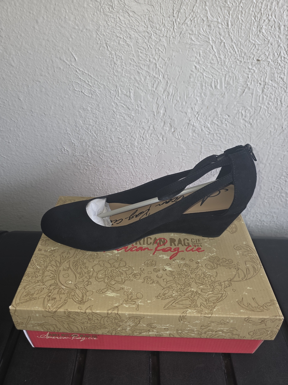 American Rag Black Ankle-Strap Platform Heels - Picture 7 of 14